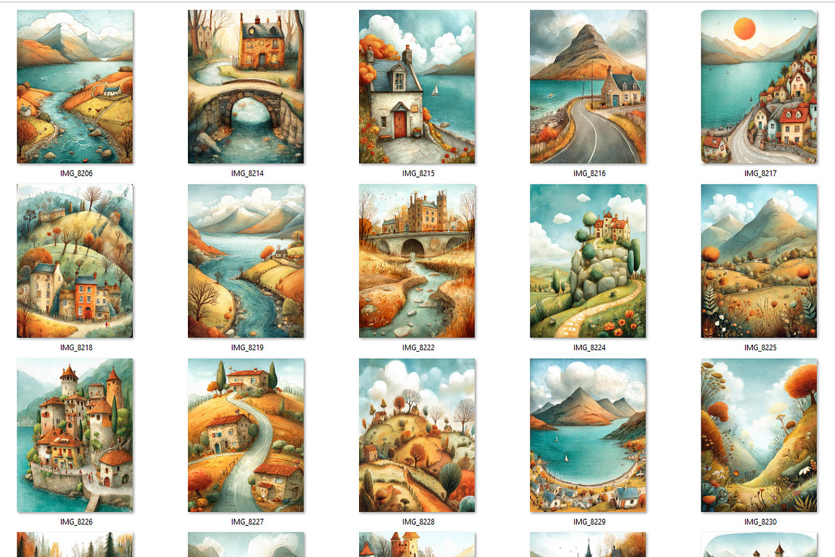 Cartoon sceneries landscapes bundle, a Seasonal Illustration by Bubert Art (Photo 2 of 8)