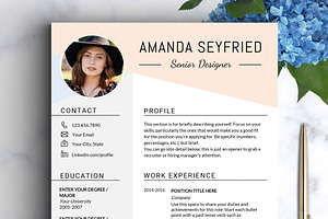 Feminine Resume Template / CV