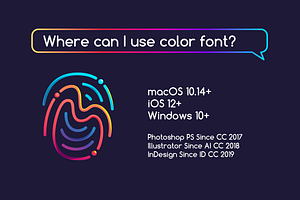 Rainbow Fingerprint Colored Font