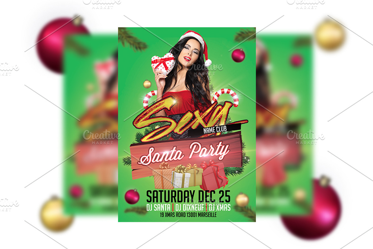 Xmas Sexy Santa Nightclub Flyer, a Flyer Template by Studio 19 (Photo 1 of 3)