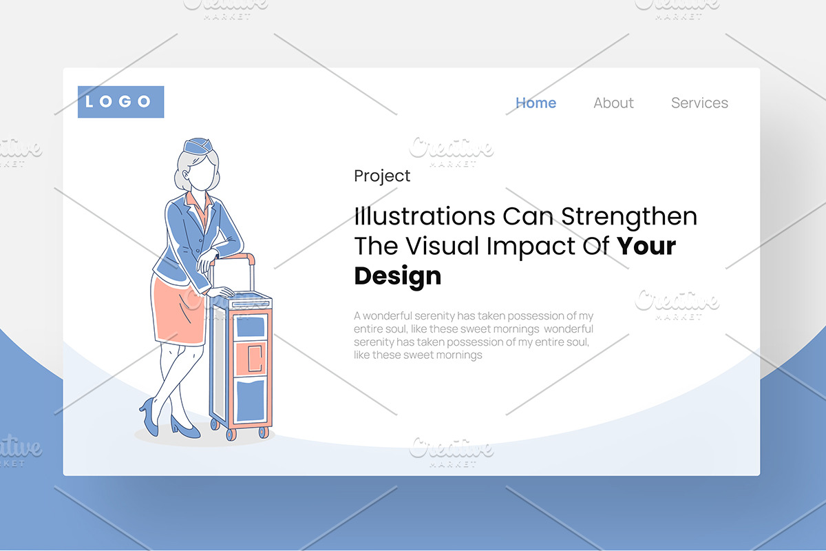 Flight Attendant Illustration Set, a Transportation Illustration by Stock Shape (Photo 2 of 4)