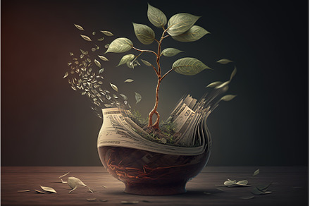 Money tree. Generative Ai, a Business Photo by Sergey Mironov's store