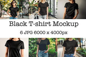Black Gildan T-shirt Mockup, a Shirt Mockup by VetalStock