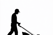 silhouette of a man mowing the lawn, an Illustration by Amazin_art (Thumbnail 21 of 21)
