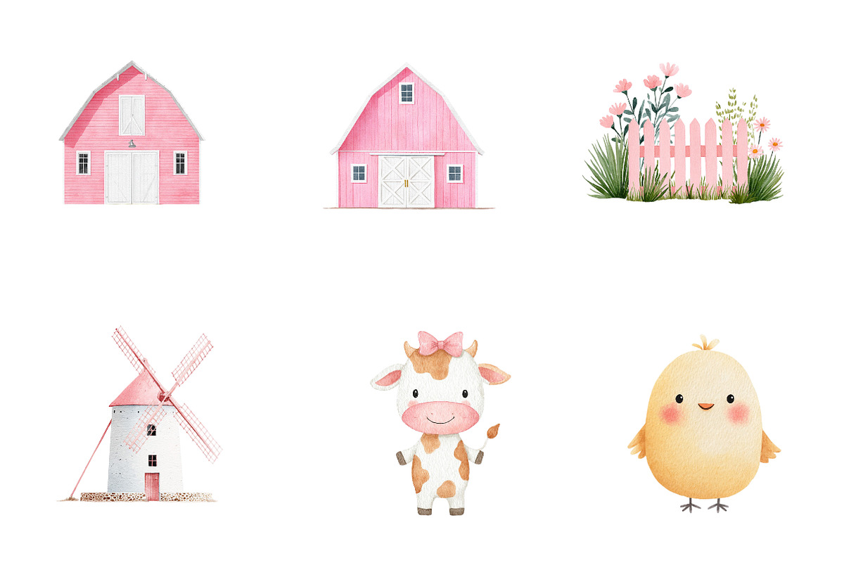 Watecolor Cute fram clipart, an Illustration by CreationArt (Photo 6 of 6)