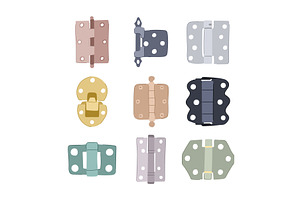 door hinge set cartoon vector, an Object Illustration by pikepicture