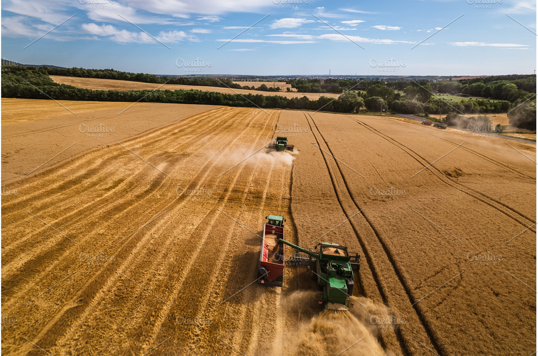 Aerial view of a tractor and, an Industrial Photo by HalfPoint