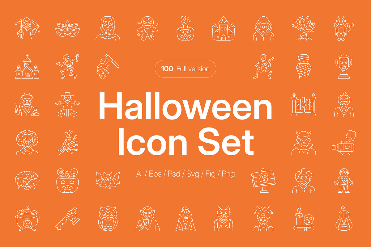 Halloween Icons Collection, an Outline Icon by Prosymbols (Photo 1 of 8)