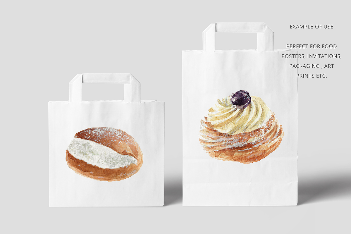 Italian Desserts Watercolor Clipart, a Food Illustration by Kolorata Art (Photo 3 of 4)