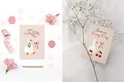 Romantic Geese-Clipart Pattern Cards, a Graphic by semenova.sense (Thumbnail 6 of 11)