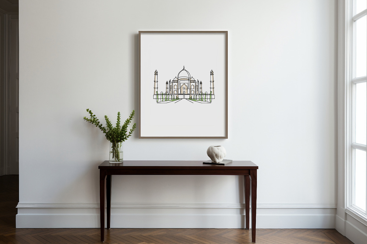 Line Art Taj Mahal Illustration, a Decorative Illustration by Brand_Hero (Photo 2 of 4)