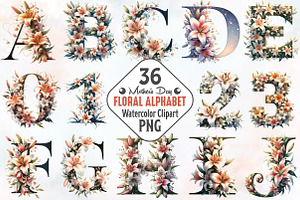 mother's day floral alphabet png, an Illustration by RobertsArt