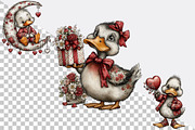 Whimsical Valentine Duck Clipart Bun, an Illustration by SVGArt (Thumbnail 8 of 8)