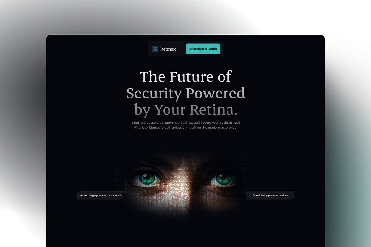 Retinax, a Landing Page Template by Kayode Sasona (Photo 1 of 3)