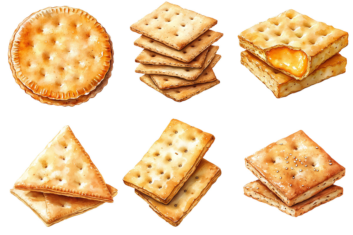 Cracker Watercolor Clipart, an Illustration by Designworld (Photo 4 of 7)