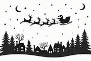 Xmas Reindeer Scene Silhouettes, an Illustration by musafir_fashion (Thumbnail 16 of 21)