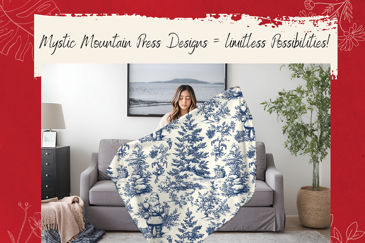 Christmas Toile Chinoiserie Pattern, a Pattern Graphic by Paper & Pattern Studio (Photo 5 of 9)