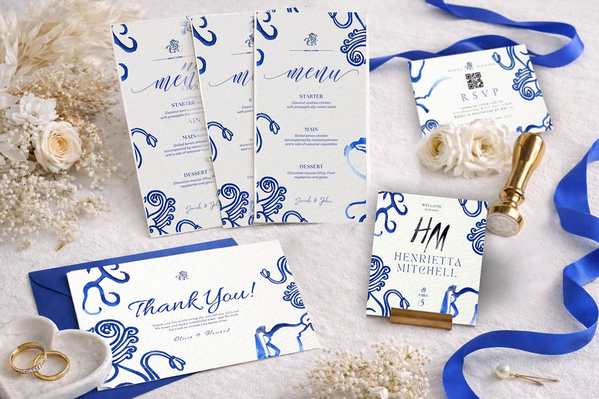 Blue Scandinavian Template Bundle, a Stationery Template by Alisa Mikibith Art (Photo 5 of 19)