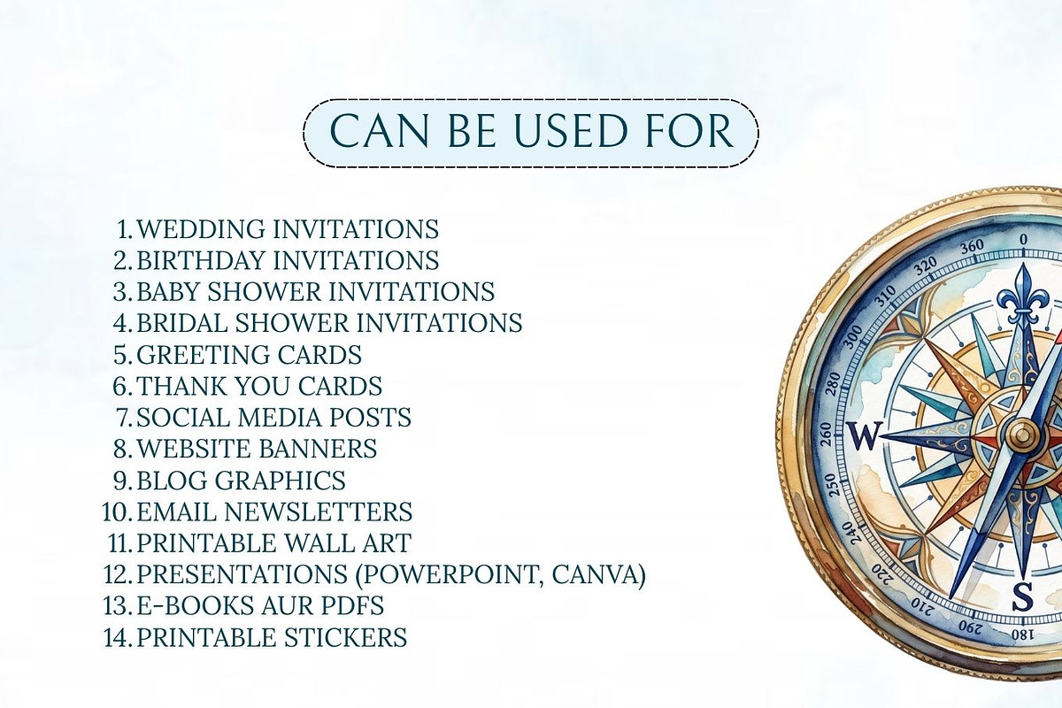 Travel Watercolor Clipart Set, a Decorative Illustration by Arslan (Photo 16 of 17)