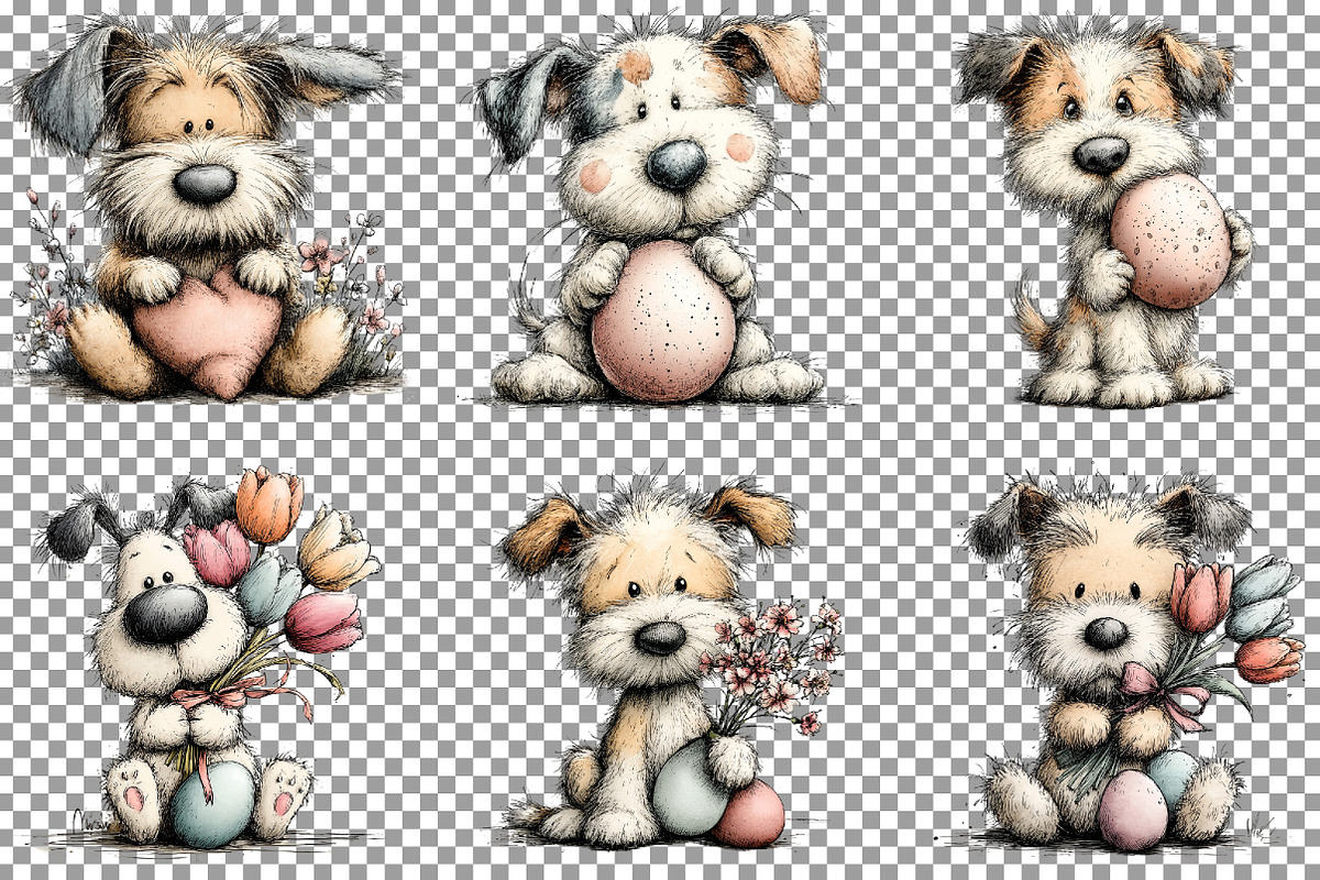 Whimsical Easter Dogs Clipart, an Illustration by Sublimation Artist (Photo 3 of 7)
