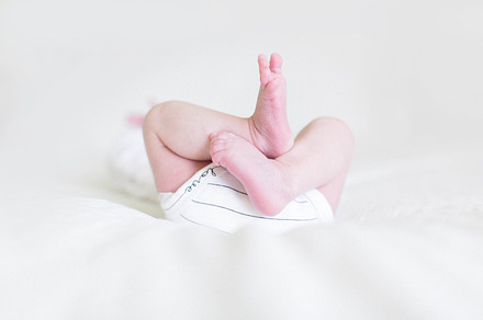 Baby feet stock photo