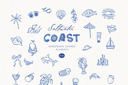 Salwater Coast Blue Icons & Frames, an Illustration by SunnyAfternoons (Thumbnail 3 of 10)