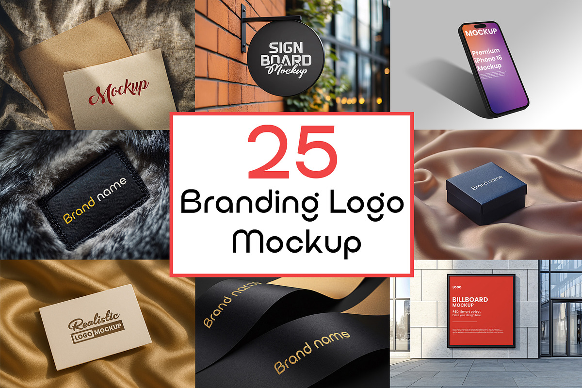 25 Logo Mockup Branding Bundle, a Mockup by GenesisCreativeCo (Photo 1 of 27)