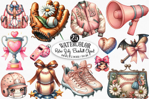 Retro Girly Baseball Sublimation, an Illustration by Designking