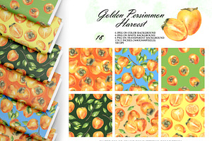 Persimmon Seamless Patterns