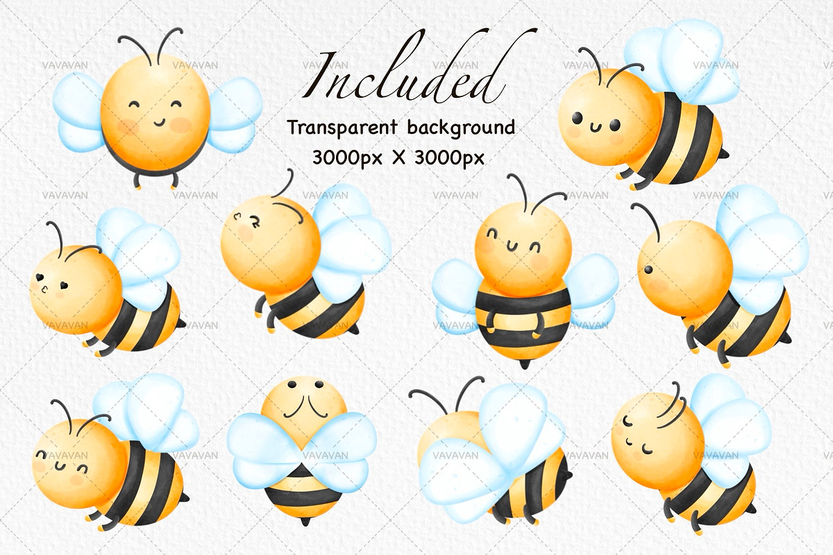 Honey Bee Clipart, an Animal Illustration by Vavavan Artwork (Photo 2 of 5)