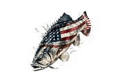 Fish American Flag Sublimation Clipa, an Object Graphic by Regulrcrative (Thumbnail 3 of 7)