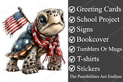 Whimsical 4th of July Animals PNG, a Seasonal Illustration by Canvas Craft (Thumbnail 3 of 7)