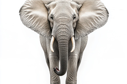 Majestic African Elephant Front View, an Animal Photo by Pixeness