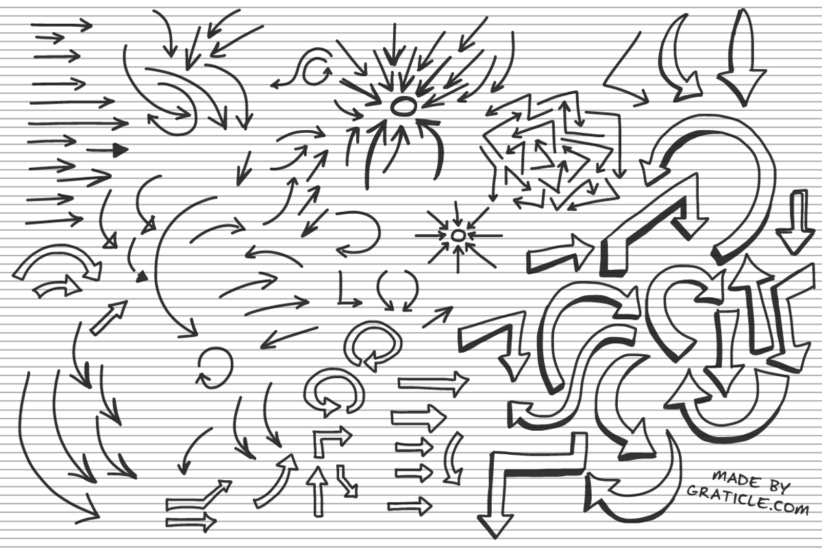 120+ Hand Drawn Vector Arrows, a Work Illustration by Graticle (Photo 2 of 2)