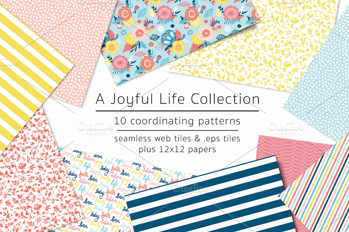 A Joyful Life-vector & jpg, a Pattern Graphic by patternpop studio (Photo 1 of 2)
