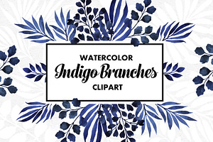 Indigo Branches Watercolor Set