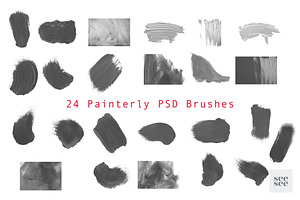 24 Painterly PSD Brushes