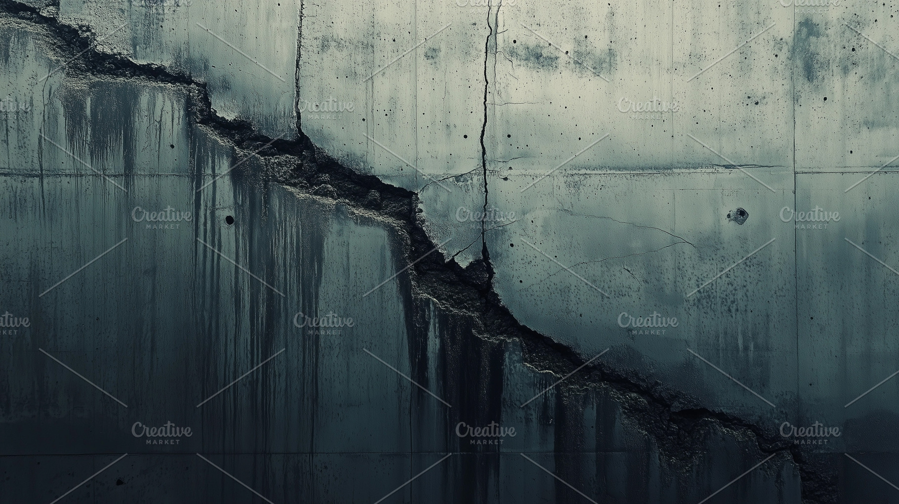 Large crack runs through a concrete, a Background Photo by MistyDay