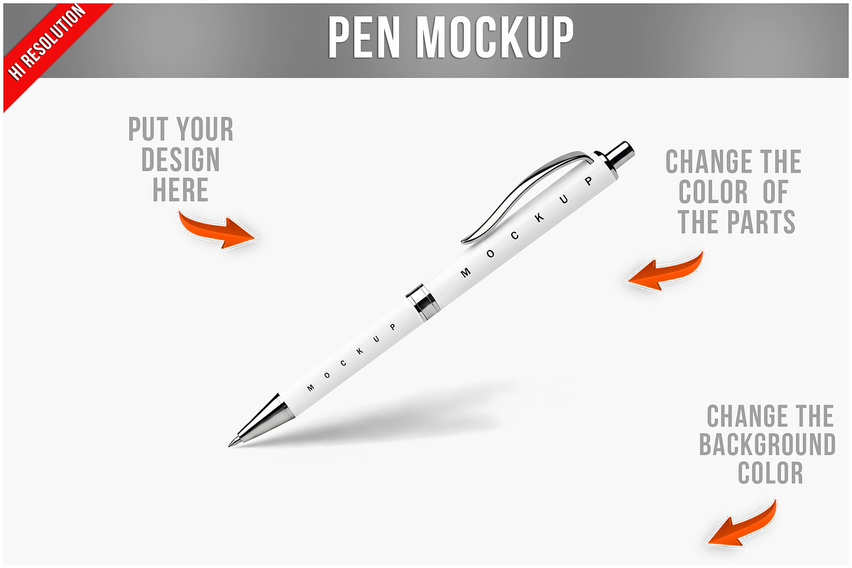 Pen Mockup PSD, a Pens & Pencil Mockup by Bruno's Shop (Photo 1 of 4)