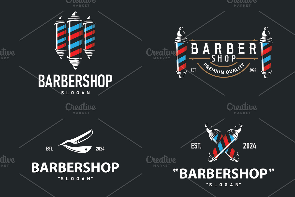 Barbershop Logo Barber Scissors, a Branding & Logo Template by Maylianaw28