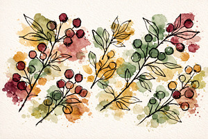 Botanical illustration with watercol, a Photo by Dvoevnore photos