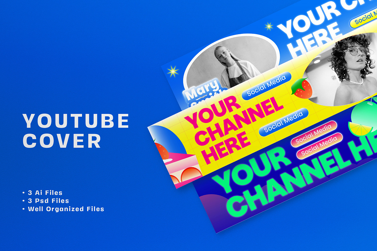 Blue Yellow Bold Youtube Cover, a Social Media Template by graphicook (Photo 1 of 3)