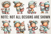 Christmas Girl and Santa Clip Art, an Illustration by RobertsArt (Thumbnail 3 of 7)