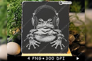 Frog Wearing Headphones Music Lover, a Background Graphic by LaseredNinja (Thumbnail 6 of 7)