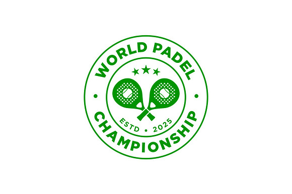 Vintage Retro Padel Embelm Logo preview 2