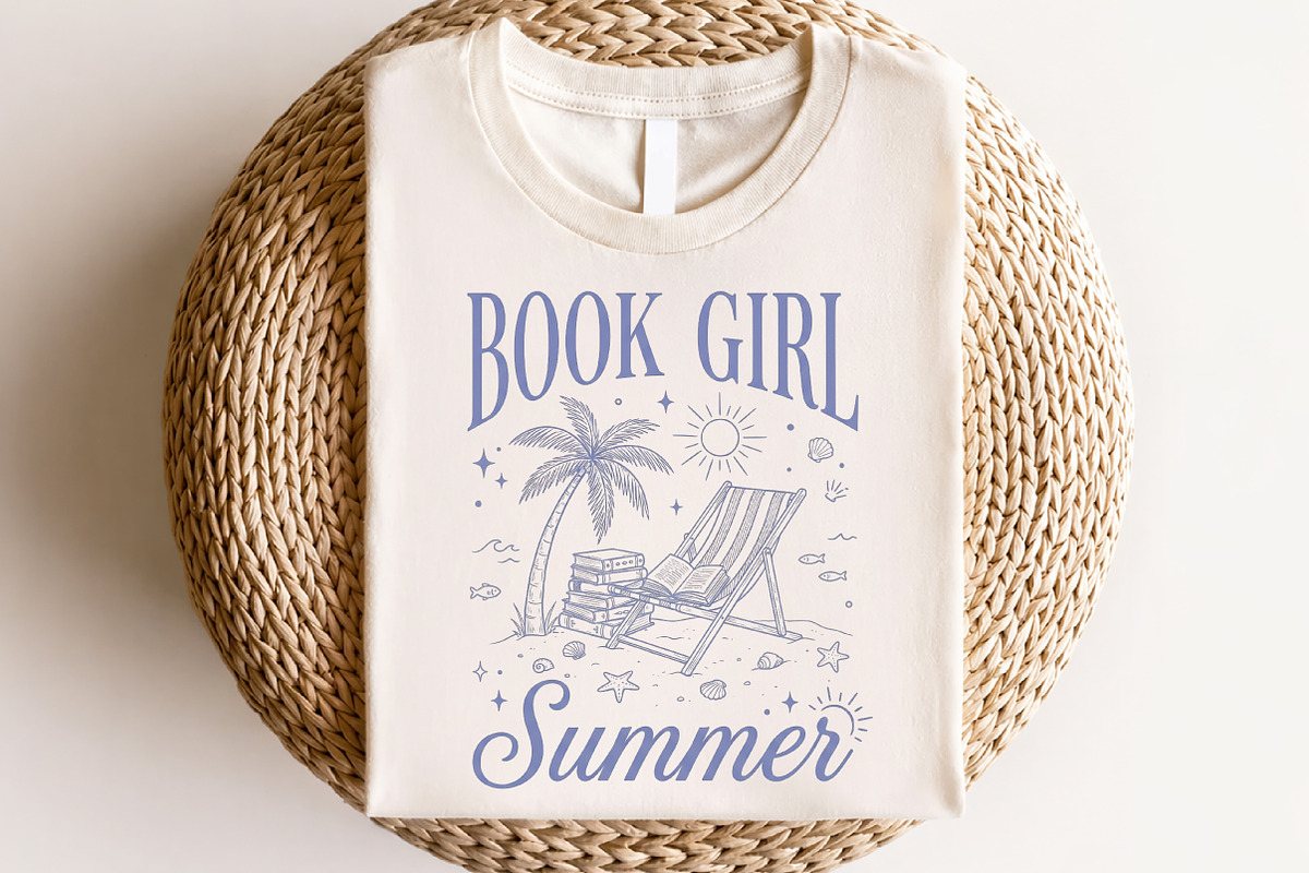 Book Girl Summer Png, a Seasonal Illustration by CraftArtStudio (Photo 4 of 4)