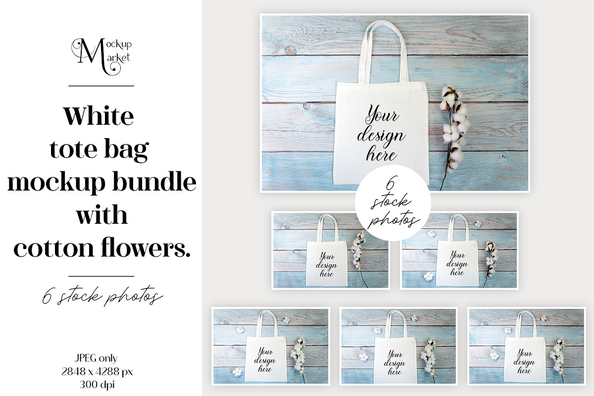 Tote bag Mockup Bundle with cotton., a Print Template by MockupMarket (Photo 1 of 7)