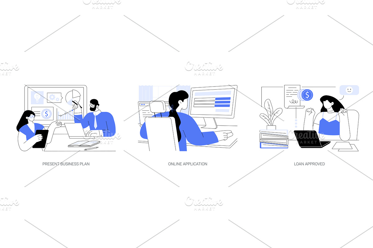 Small business loan isolated cartoon, a Finance Illustration by Visual Generation