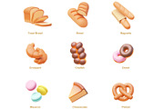 Vector bakery products icon set, a Food Illustration by tele52 (Thumbnail 3 of 5)