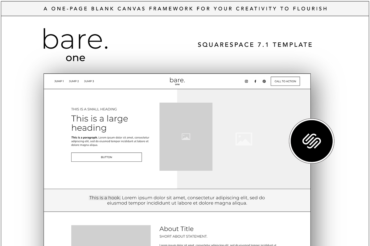 Bare | One Page Squarespace Template, a Squarespace Template by Ldot Designs (Photo 1 of 2)